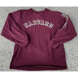 Vintage Jansport Harvard T-shirt Mens‎ Small Long Sleeve Shirt Red Maroon